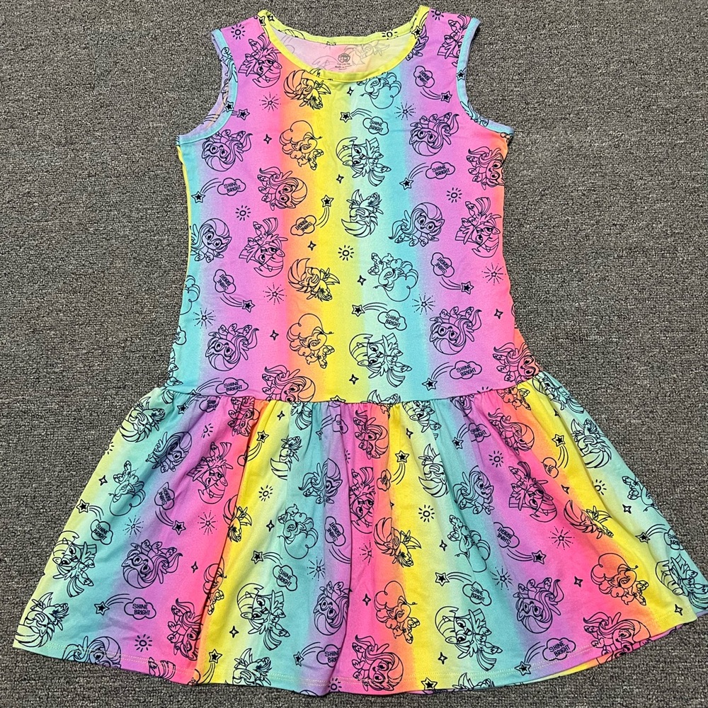 Pony Rainbow Pastel Sleeveless Dress with Character Line Art